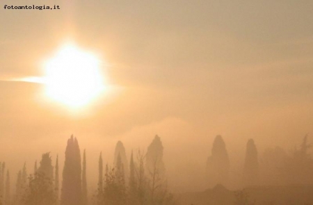 alba nella nebbia