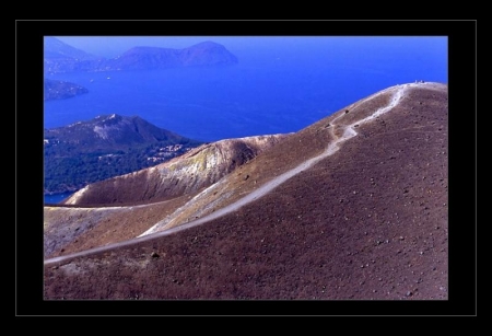 Veduta aerea dell'Isola di Vulcano-Sicilia