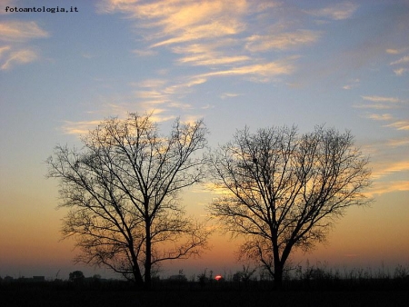 tramonto in pianura